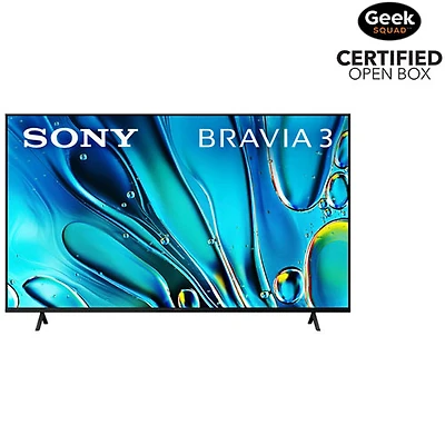Boîte ouverte - Téléviseur intelligent Google HDR DEL UHD 4K de 65 po Bravia 3 série S30B de Sony (K65S30B) - 2024