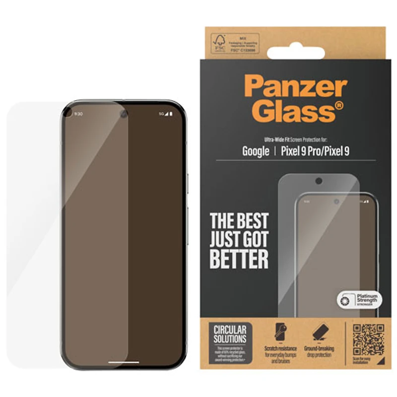 PanzerGlass Ultra-Wide Fit Glass Screen Protector for Pixel 9/Pixel 9 Pro