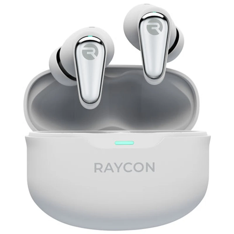 Écouteurs boutons 100 % sans fil à suppression active du bruit Everyday Pro de Raycon - Blanc