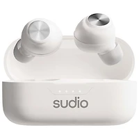 Écouteurs boutons 100 % sans fil T3 de Sudio - Blanc