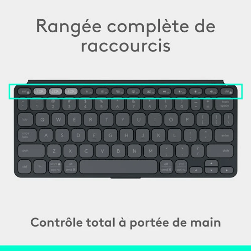 Clavier universel Keys-To-Go 2 de Logitech avec couvercle - Graphite - Anglais