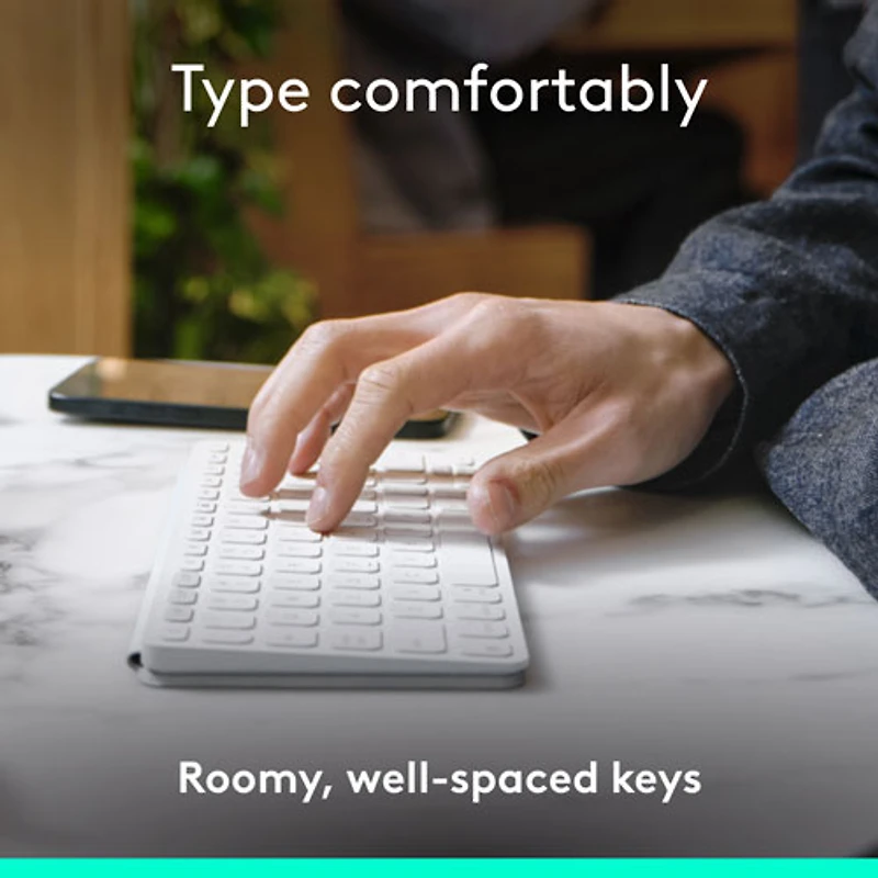 Clavier universel Keys-To-Go 2 de Logitech avec couvercle - Gris pâle - Anglais