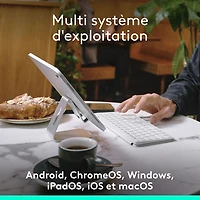 Clavier universel Keys-To-Go 2 de Logitech avec couvercle - Gris pâle - Anglais