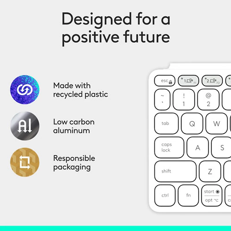 Clavier universel Keys-To-Go 2 de Logitech avec couvercle - Gris pâle - Anglais