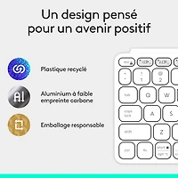 Clavier universel Keys-To-Go 2 de Logitech avec couvercle - Gris pâle - Anglais