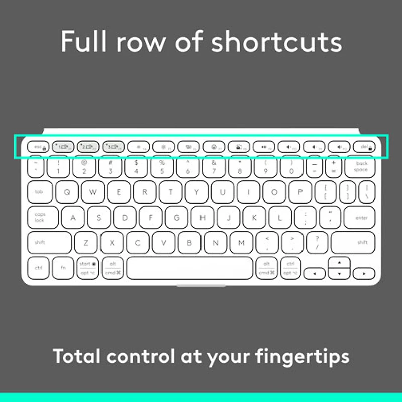 Clavier universel Keys-To-Go 2 de Logitech avec couvercle - Gris pâle - Anglais