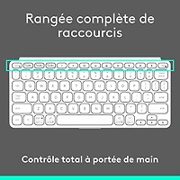 Clavier universel Keys-To-Go 2 de Logitech avec couvercle - Gris pâle - Anglais