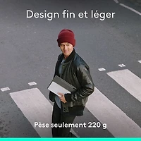 Clavier universel Keys-To-Go 2 de Logitech avec couvercle - Gris pâle - Anglais