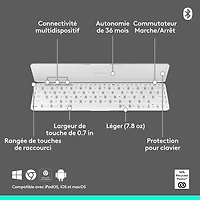 Logitech Keys-To-Go 2 Keyboard for iPad/iPhone/Mac - Pale Grey - English