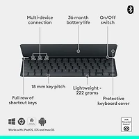 Logitech Keys-To-Go 2 Keyboard for iPad/iPhone/Mac - Graphite - English