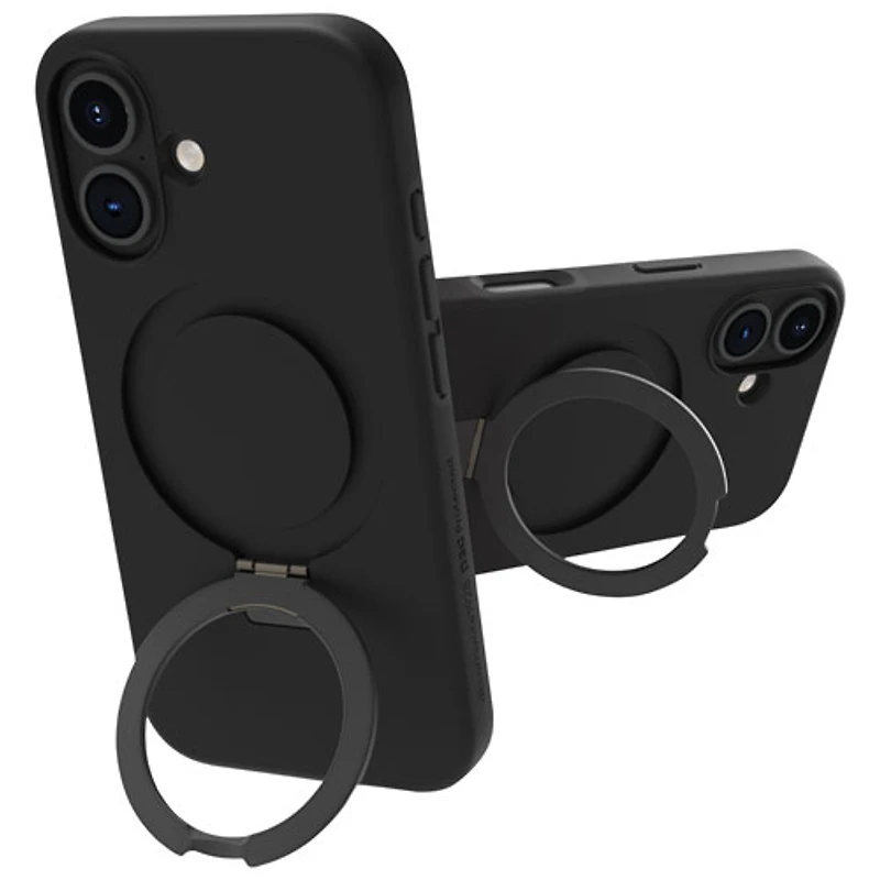 Étui rigide ajusté Iceland Ultra D3O Kickstand de Dbramante1928 avec MagSafe pour iPhone 16 Plus - Noir