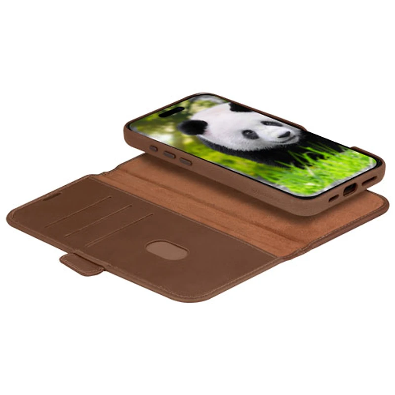 Dbramante1928 Lynge 2-in-1 Wallet Case with MagSafe for iPhone 16 Pro - Tan