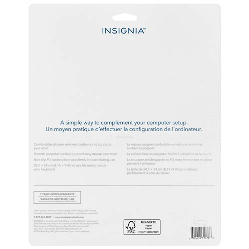 Tapis de souris à repose-poignet d'Insignia (NS-MFMP2BK-C) - Noir- Exclusivité de Best Buy