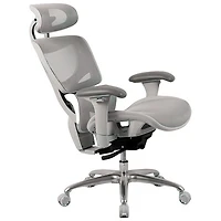 Fauteuil de bureau en filet à dossier haut avec appuie-tête réglable de TygerClaw - Gris