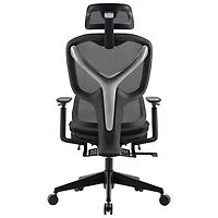 Fauteuil de bureau en filet à dossier haut avec appuie-tête réglable de TygerClaw - Noir