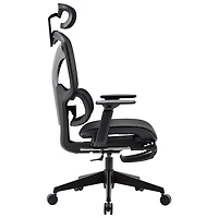 Fauteuil de bureau en filet à dossier haut avec appuie-tête réglable de TygerClaw - Noir