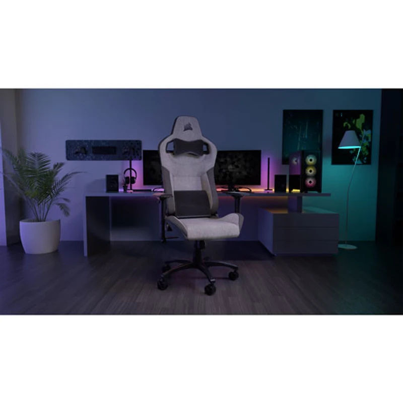Fauteuil de jeu ergonomique en tissu T3 Rush de Corsair (2023) - Anthracite/Gris