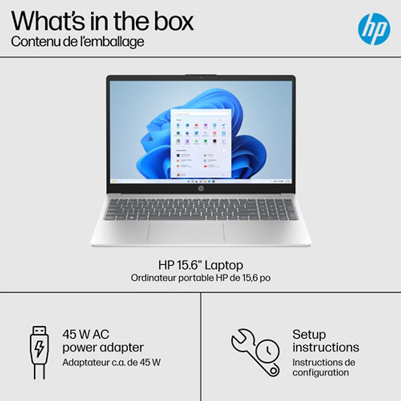 HP 15.6" Laptop - Natural Silver (Intel Core i7 1255U/16GB RAM/1TB SSD/Windows 11)