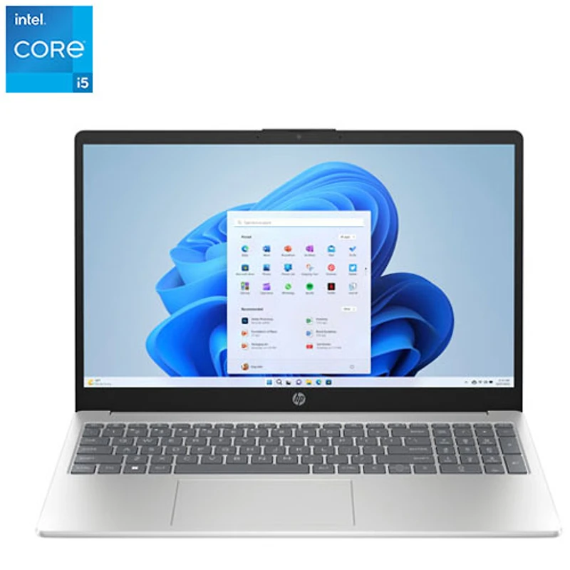 Portable de 15,6 po de HP - Argenté naturel (Core i5 1235U d'Intel/RAM 16 Go/SSD 512 Go/Windows 11)