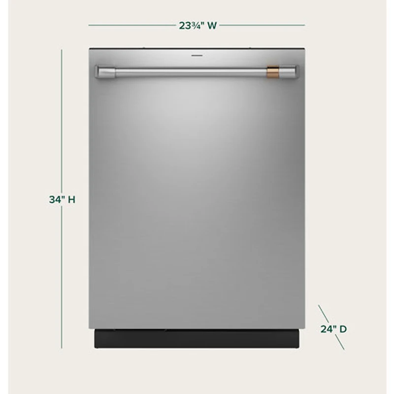 Café Customizable Professional 24" 39dB Built-In Dishwasher (CDT888P2VS1) - Stainless Steel