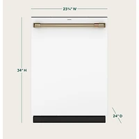 Lave-vaisselle encastrable personnalisable 24 po 39 dB Professional de Café (CDT888P4VW2) - Blanc mat