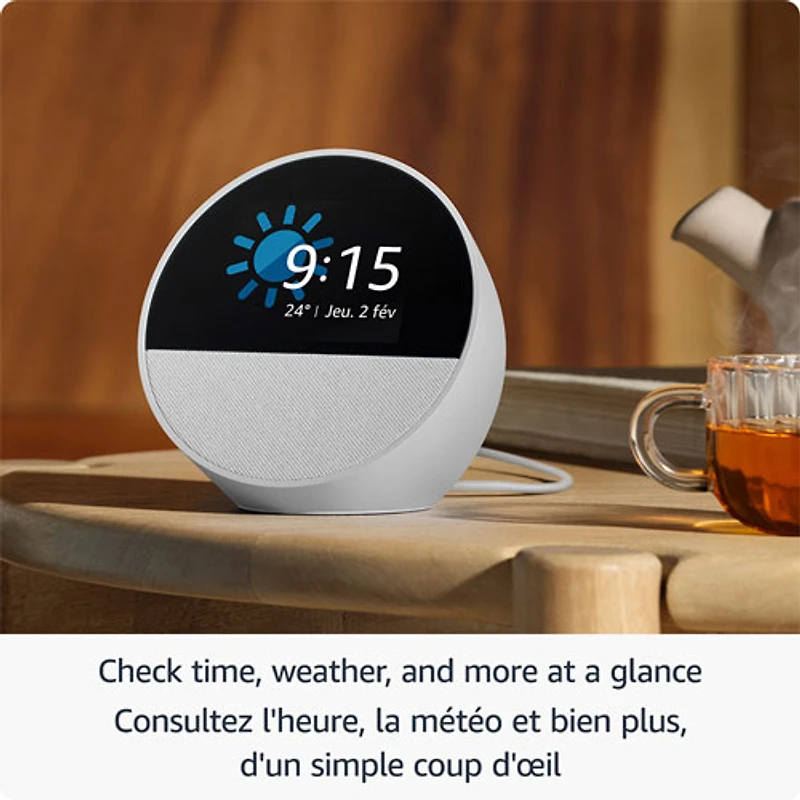 Amazon Echo Spot Smart Alarm Clock with Alexa - Black