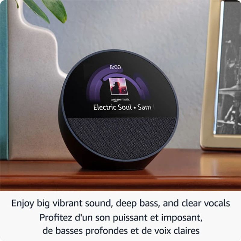 Amazon Echo Spot Smart Alarm Clock with Alexa - Black