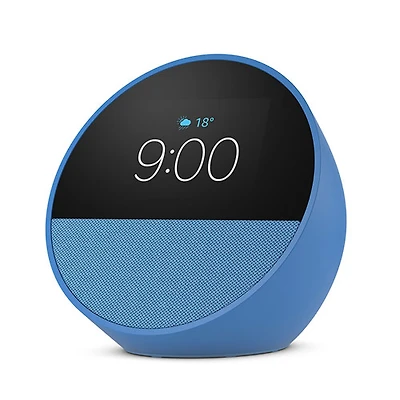 Amazon Echo Spot Smart Alarm Clock with Alexa - Blue