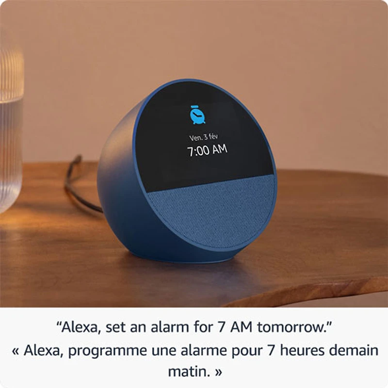 Amazon Echo Spot Smart Alarm Clock with Alexa - Blue