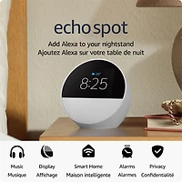 Amazon Echo Spot Smart Alarm Clock with Alexa - Glacier