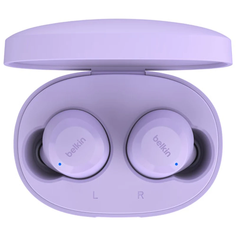 Écouteurs boutons 100 % sans fil SoundForm Bolt de Belkin - Lavande