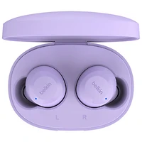 Écouteurs boutons 100 % sans fil SoundForm Bolt de Belkin - Lavande