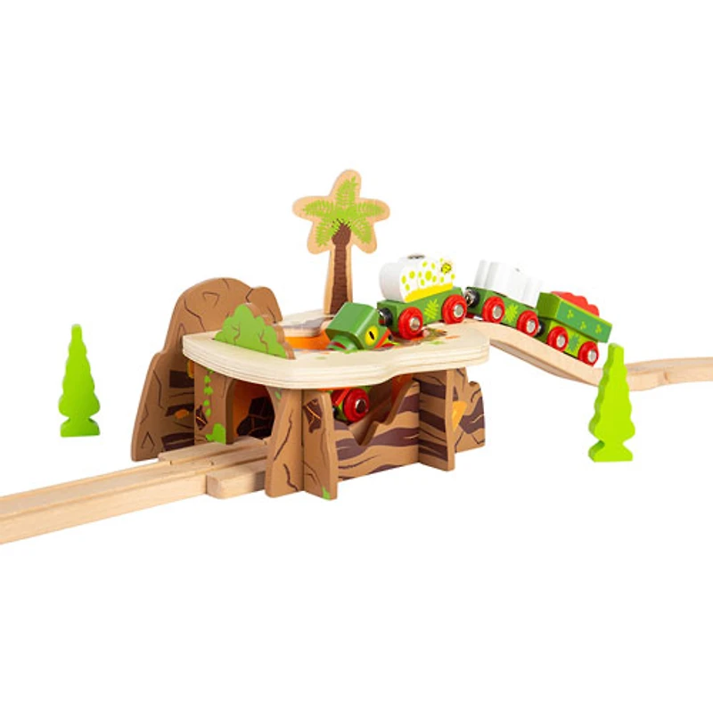 Ensemble de rails avec cratère de lave de Bigjigs