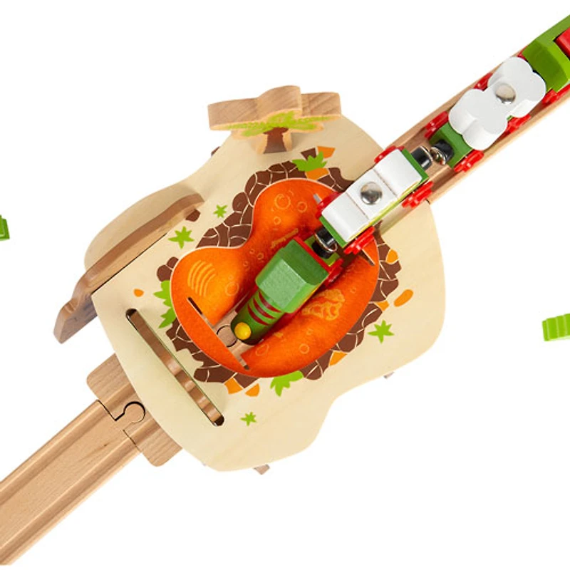 Ensemble de rails avec cratère de lave de Bigjigs