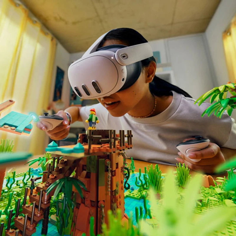 Remis à neuf (très bon état) - Casque de réalité virtuelle Meta Quest 3 de 512 Go avec manettes Touch Plus - Blanc