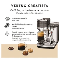 Machine à espresso à capsules Nespresso Vertuo Creatista de Breville - Acier inoxydable noir