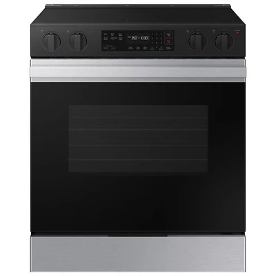 Boîte ouverte - Cuisinière électrique encastrable à 5 éléments 6,3 pi³ 30 po BESPOKE de Samsung - Acier inoxydable - Endommagé