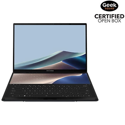 Boîte ouverte - Portable tactile DELO 14 po Zenbook Duo d'ASUS (EVO Ultra 9-185H d'Intel/RAM 32 Go/SSD 1 To)