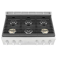 Surface de cuisson au gaz à 6 brûleurs de 36 po d'Electrolux (ECCG3672AS) - Acier inoxydable