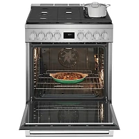 Cuisinière à gaz encastrable à 5 brûleurs avec convection véritable de 4,5 pi³ et de 30 po d'Electrolux (ECFG3068AS) - Acier inoxydable