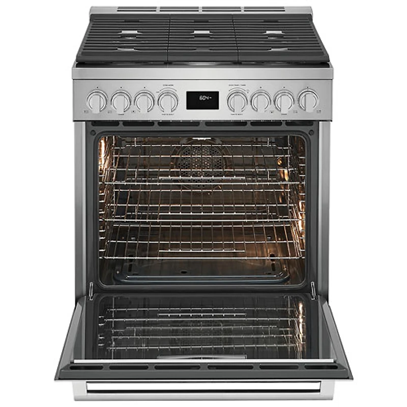 Cuisinière à gaz encastrable à 5 brûleurs avec convection véritable de 4,5 pi³ et de 30 po d'Electrolux (ECFG3068AS) - Acier inoxydable