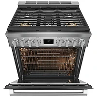 Cuisinière à gaz encastrable à 5 brûleurs avec convection véritable de 4,5 pi³ et de 30 po d'Electrolux (ECFG3068AS) - Acier inoxydable