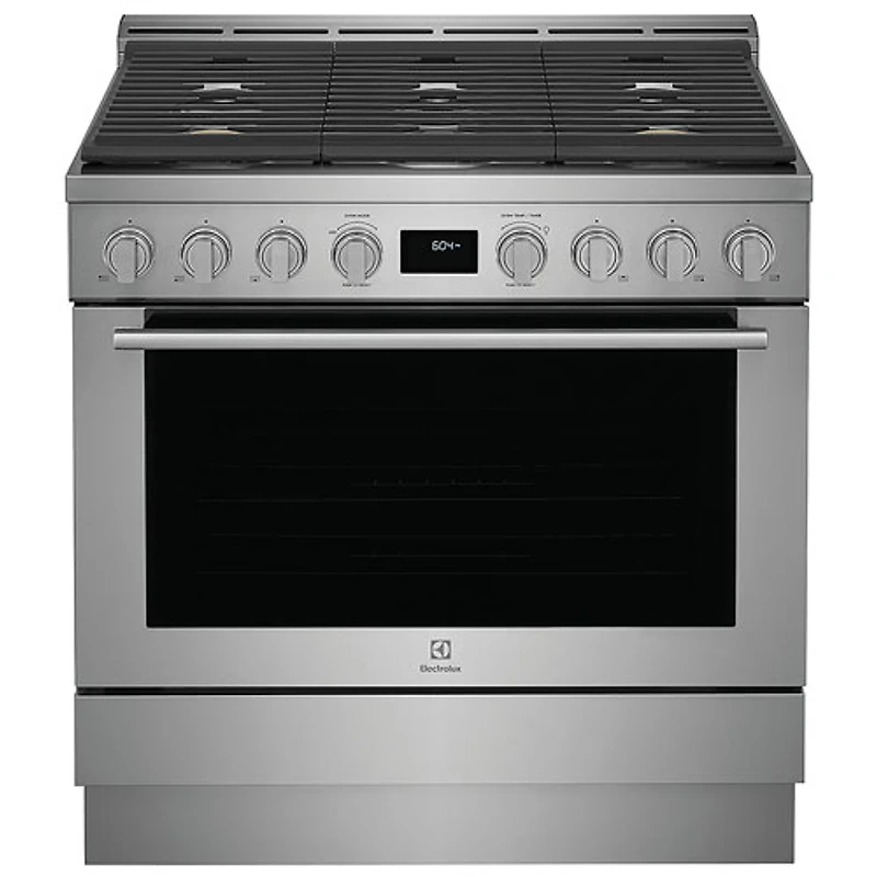 Cuisinière à gaz encastrable à 6 brûleurs avec convection véritable de 4,4 pi³ et de 36 po d'Electrolux (ECFG3668AS) - Acier inoxydable