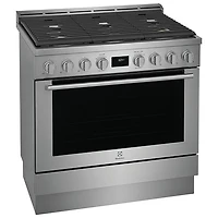 Cuisinière à gaz encastrable à 6 brûleurs avec convection véritable de 4,4 pi³ et de 36 po d'Electrolux (ECFG3668AS) - Acier inoxydable