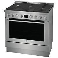 Cuisinière à gaz encastrable à 6 brûleurs avec convection véritable de 4,4 pi³ et de 36 po d'Electrolux (ECFG3668AS) - Acier inoxydable