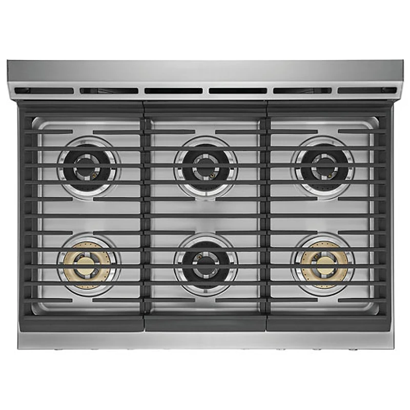 Cuisinière à gaz encastrable à 6 brûleurs avec convection véritable de 4,4 pi³ et de 36 po d'Electrolux (ECFG3668AS) - Acier inoxydable