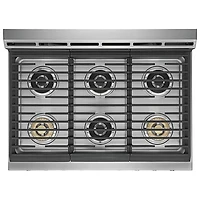 Cuisinière à gaz encastrable à 6 brûleurs avec convection véritable de 4,4 pi³ et de 36 po d'Electrolux (ECFG3668AS) - Acier inoxydable