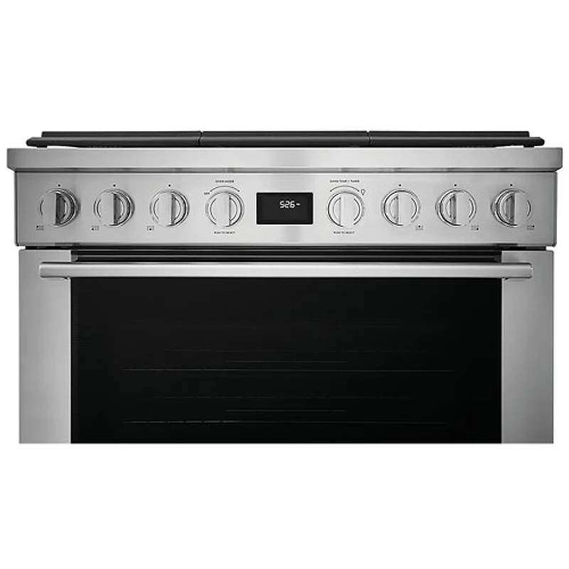 Cuisinière à gaz encastrable à 6 brûleurs avec convection véritable de 4,4 pi³ et de 36 po d'Electrolux (ECFG3668AS) - Acier inoxydable