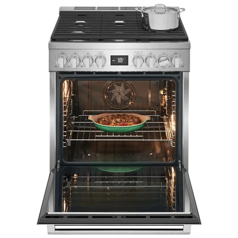 Cuisinière biénergie autonome à convection véritable 30 po 4,6 pi³ d'Electrolux (ECFD3068AS) - Acier inoxydable