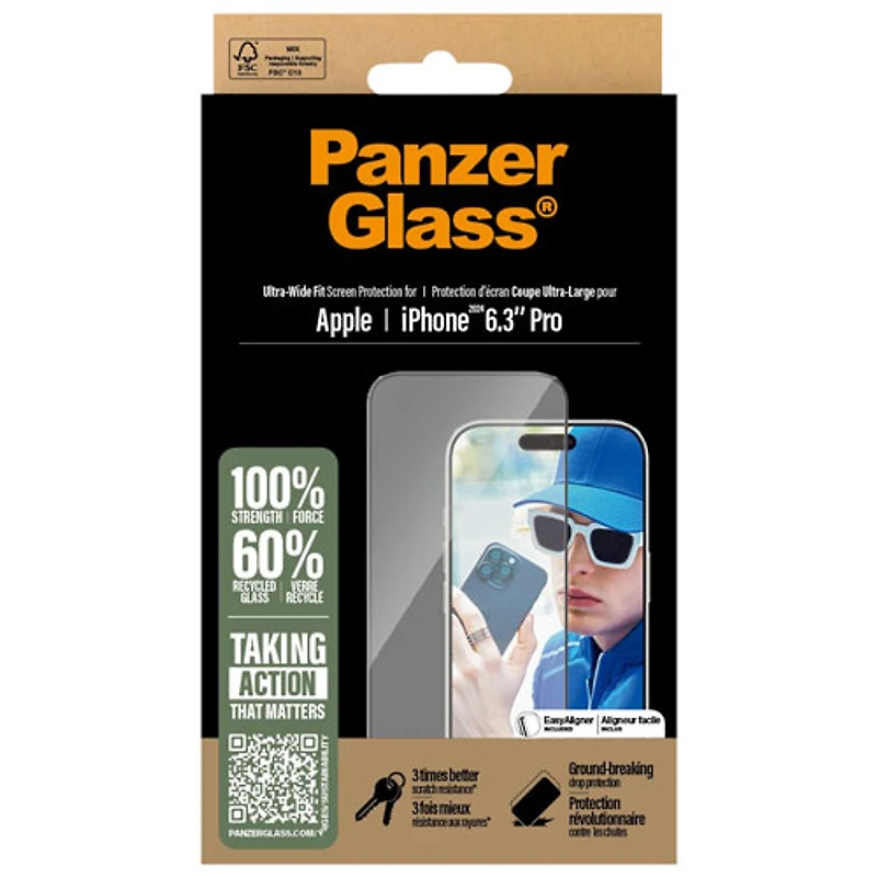 PanzerGlass Ultra-Wide Fit Glass Screen Protector for iPhone 16 Pro